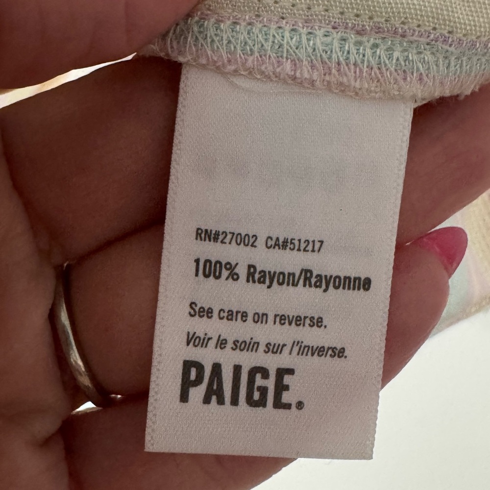 PAIGE Erenne Afternoon Glow Multi Pastel Stripe Blouse - Picture 5 of 7
